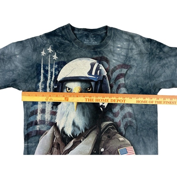 The Mountain Combat Stryker Eagle Pilot USA Flag Blue Short Sleeve Tie Dye Sz M - Picture 5 of 6